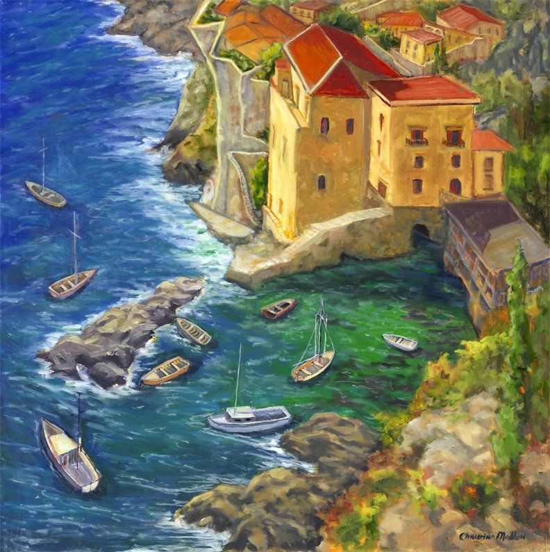 Afternoon on the Amalfi Coast, Oil, 24x24