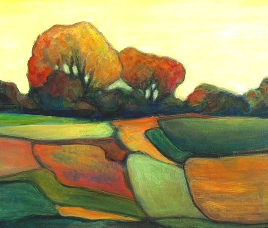 Autumn Showers, mixed media, 16x20