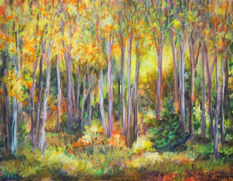 Autumn at the Greensprings, Acrylic, 14x18