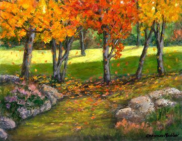 Autumn in Bear Creek Park, Mixed Media, 14x18