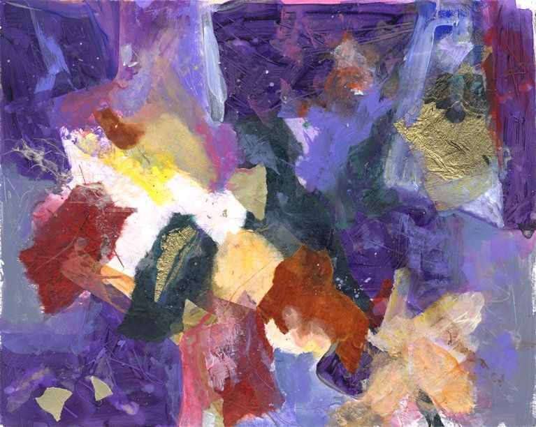 Fractured Flowers, Mixed Media, 16x20