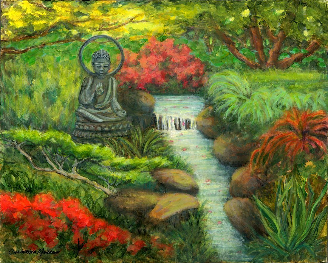 Garden of Contemplation, Acrylic, 16x20