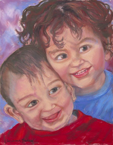 Grandchildren, Pastel, 11x14,