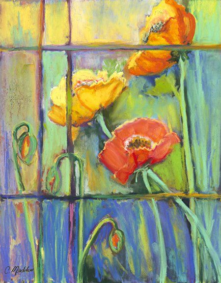 Poppy Passion, Pastel, 11x14