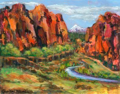 Smith Rock, Acrylic, 11x14, Private Collection