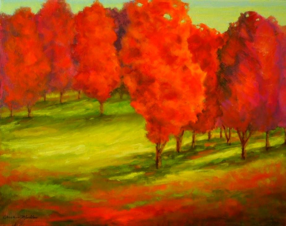 The Red Trees, Acrylic, 22x28