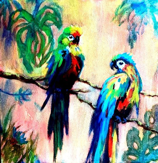 tropical parrots
