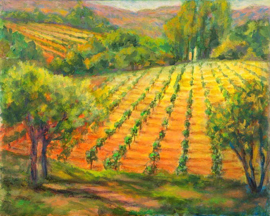 Vineyard Glow, Mixed Media, 14x18