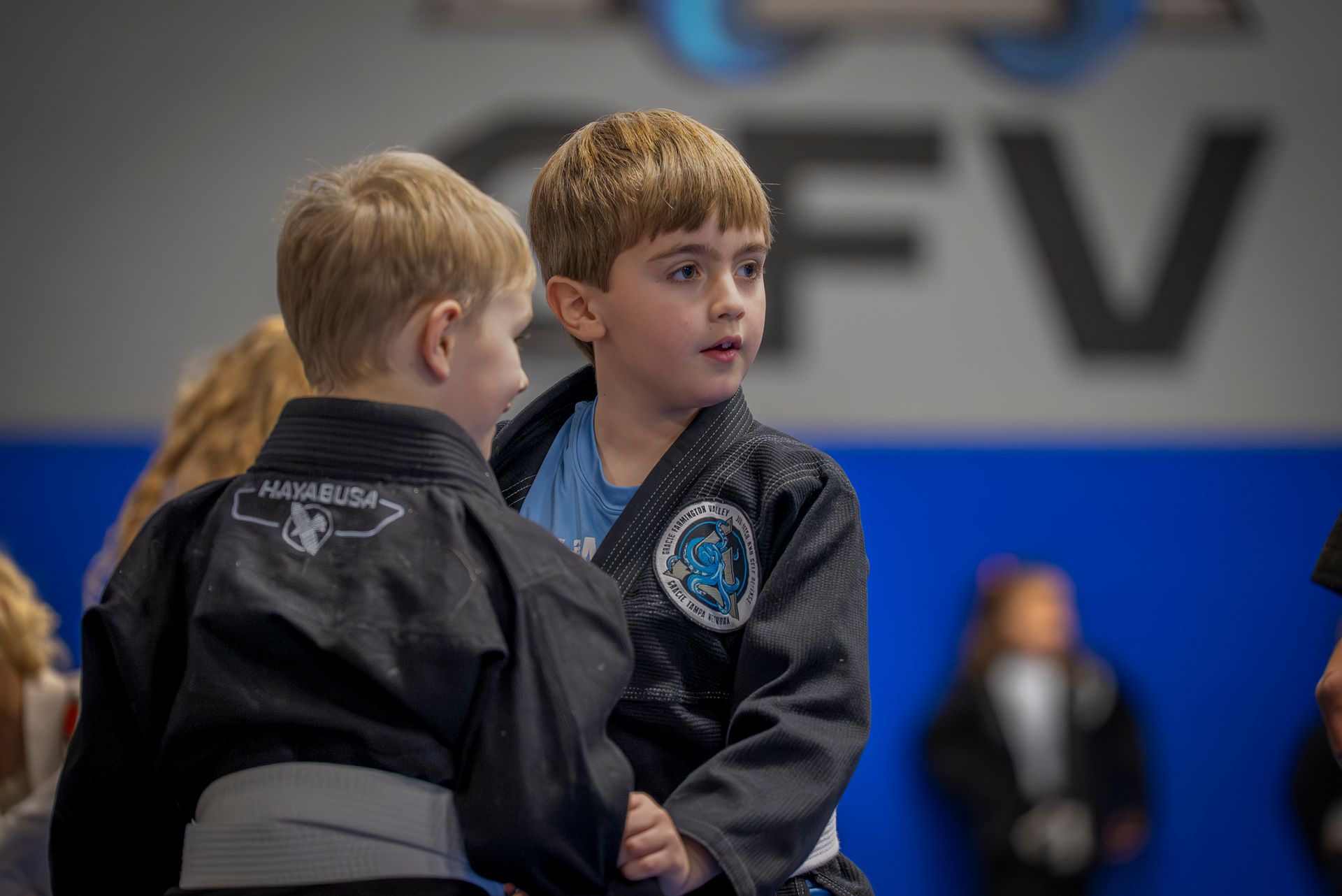 Kids and adults practicing Jiu-Jitsu at Gracie Jiu-Jitsu Farmington Valley in Canton, CT, building focus and resilience.