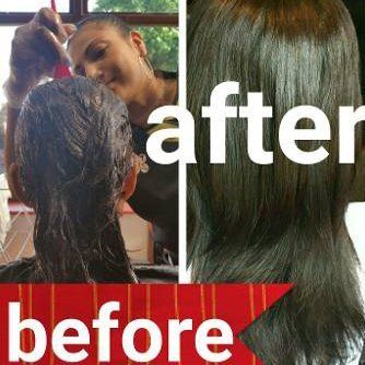 Before and after hair dressing