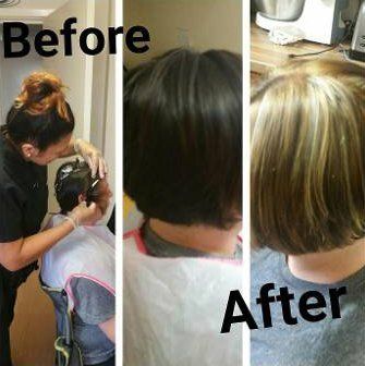 Before and after hair cutting