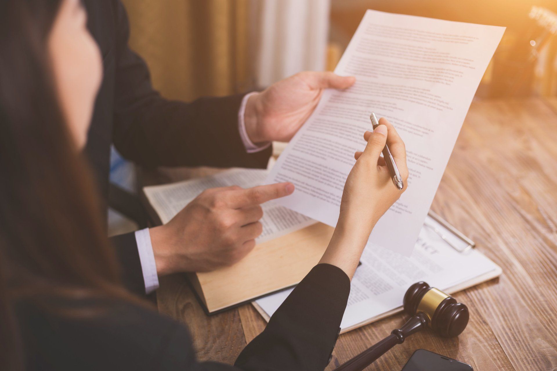 Lawyers explaining