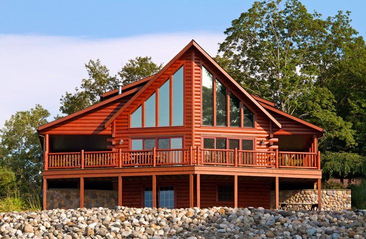 contemporary log house