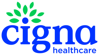 A blue and green logo for cigna healthcare