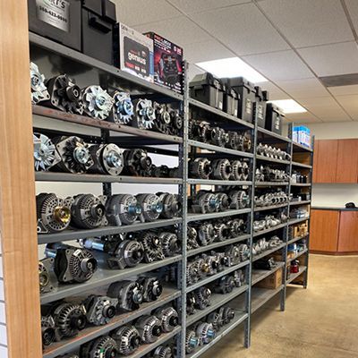 auto alternators on shelves | Art's Automotive