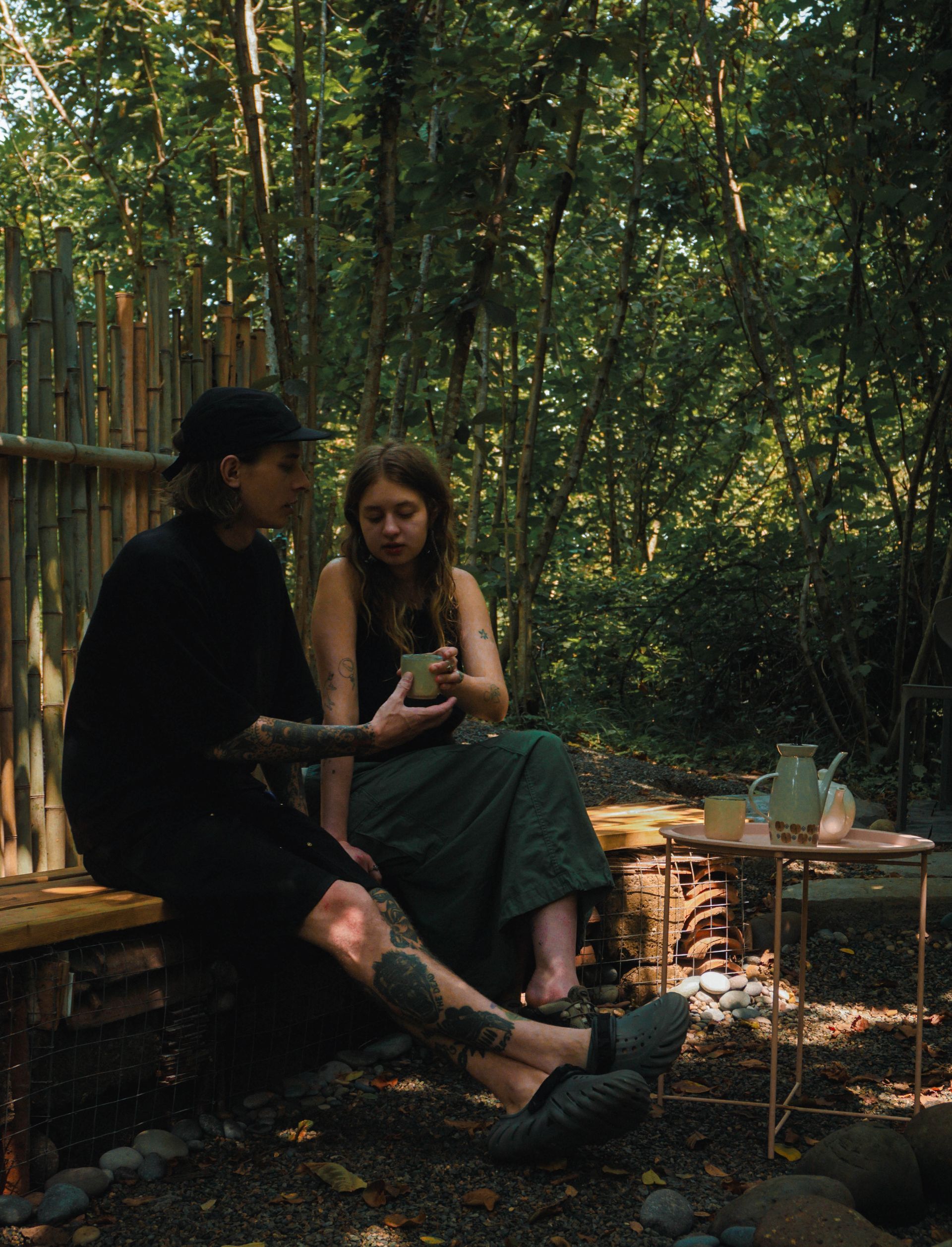 relax in the patio of the Forest Cabin