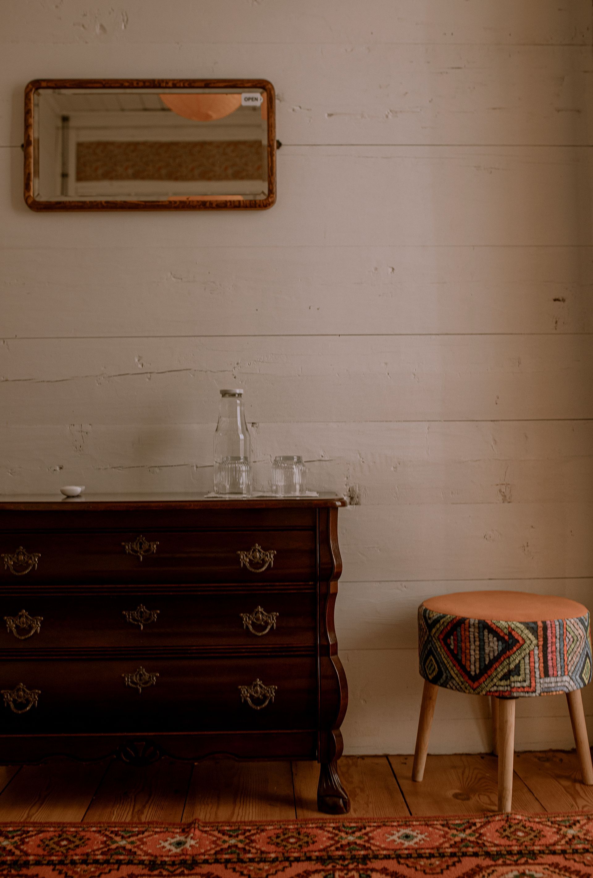 Vintage details in mountain view room, Shromantic Garden, Guria