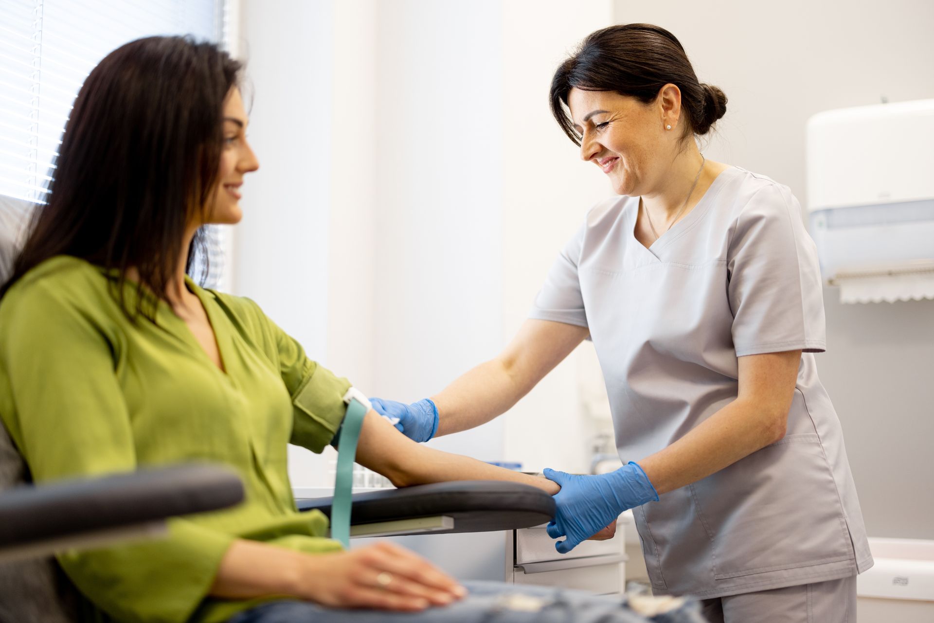 Woman getting an injection