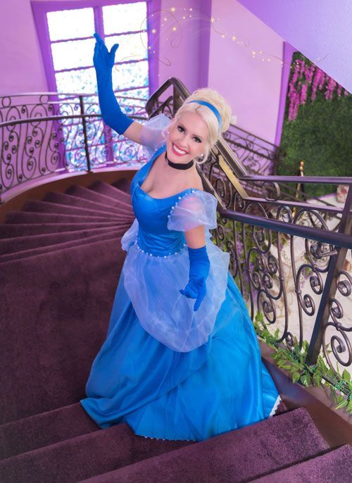 dressed up as Cinderella