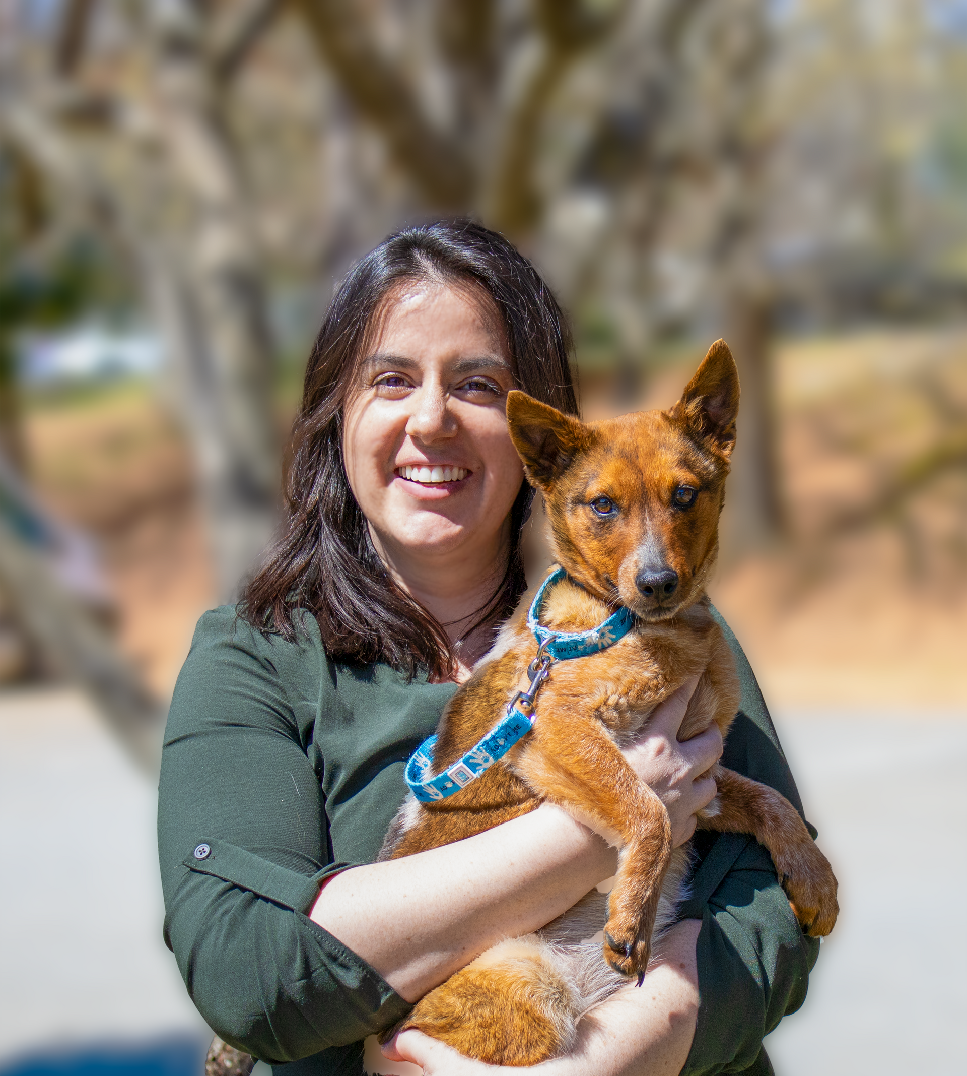 Libby Jones holding dog