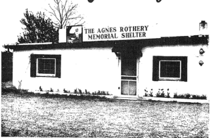 old black and white photo of old shelter building