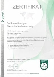 Zertifikat Sachverständiger Bauschadenbewertung