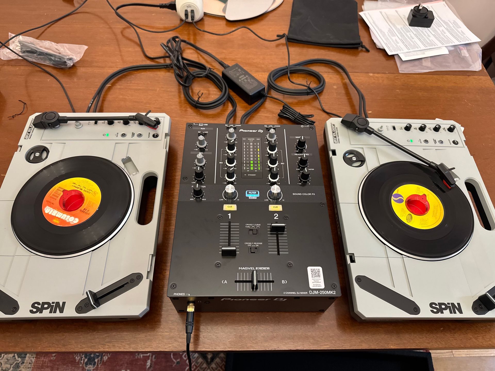 the portable turntable setup