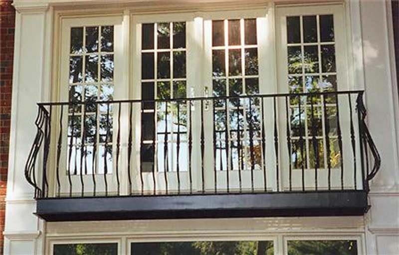 Custom Balcony — Wide Balcony with Metal Hand Rails in Winston-Salem, NC
