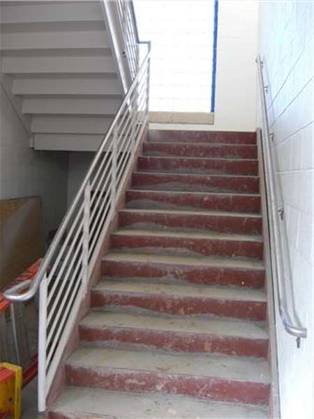 Commercial Stairs — Staircase with Handrails in a Fire Exit in Winston-Salem, NC