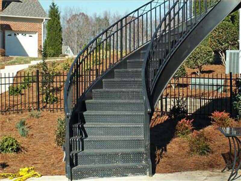Curved Staircases — Long Stairs of a Backyard in Winston-Salem, NC