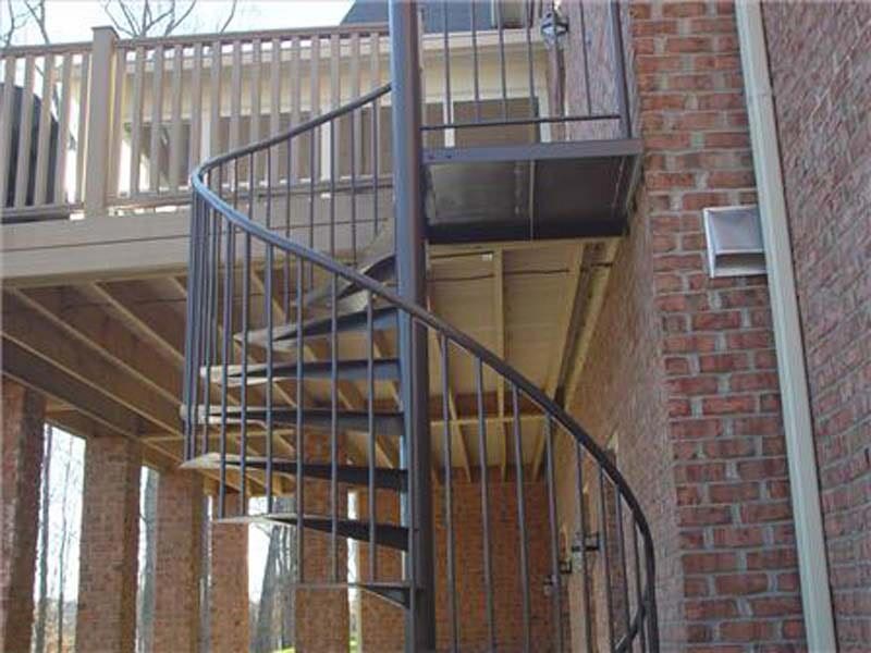 Iron Stair Installation — Metal Staircase with Spiral Design in Winston-Salem, NC