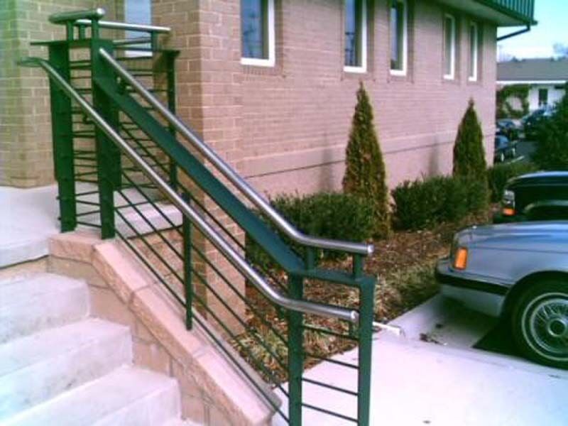 Commercial Exterior Railing — Outside Stairs with a Metal Railings in Winston-Salem, NC
