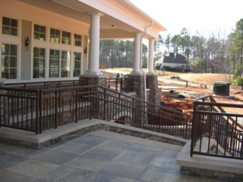Custom Exterior Railing — Iron Handrailings in an Open Area in Winston-Salem, NC
