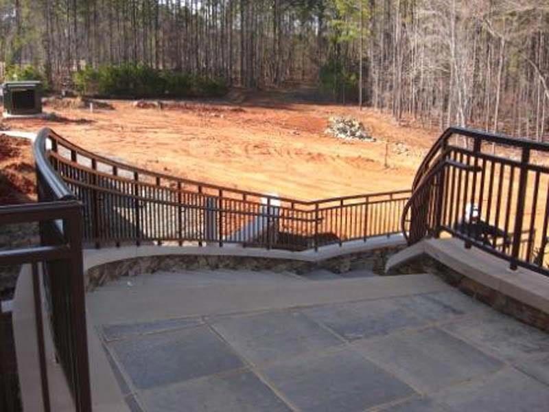 Iron Exterior Railing — Outdoor Staircase with Handrailings in Winston-Salem, NC