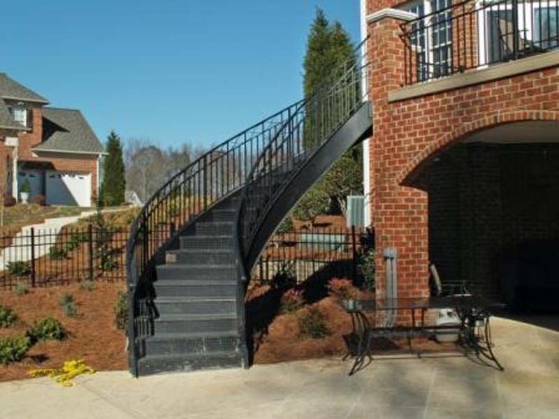 Building Railings — High Staircase with an Iron Railings in Winston-Salem, NC