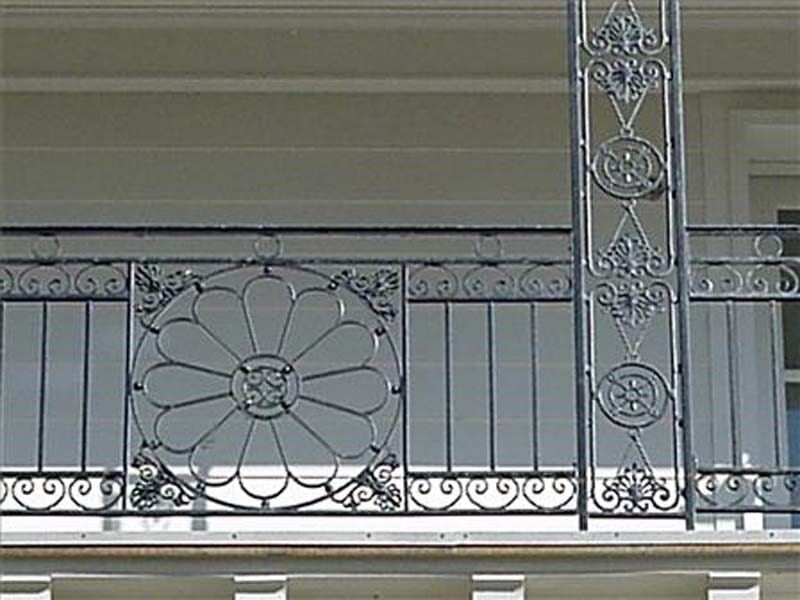 Metal Balcony Installation — Wide Balcony with a Flower Design in Winston-Salem, NC