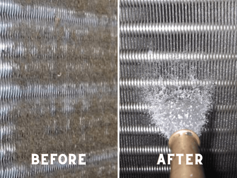 HVAC coil cleaning in Denver before and after common cents energy recovery