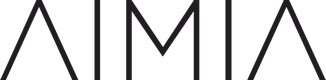 A black and white logo for a company called aima.