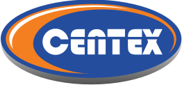 A blue and orange logo for centerx