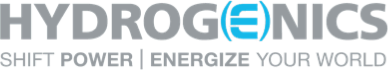 A logo for hydrogenics that says shift power energize your world