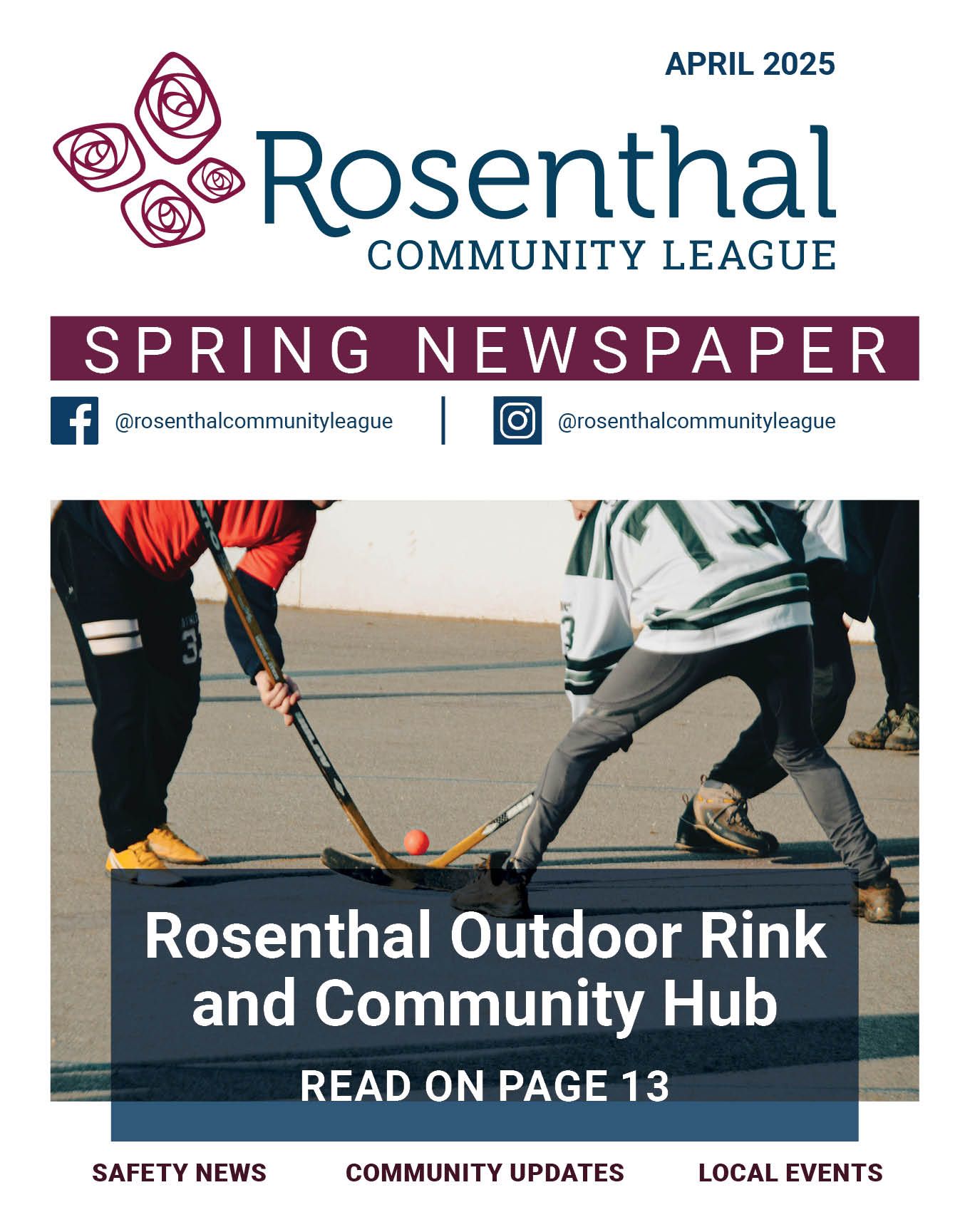 The cover of the rosenthal community league spring newspaper