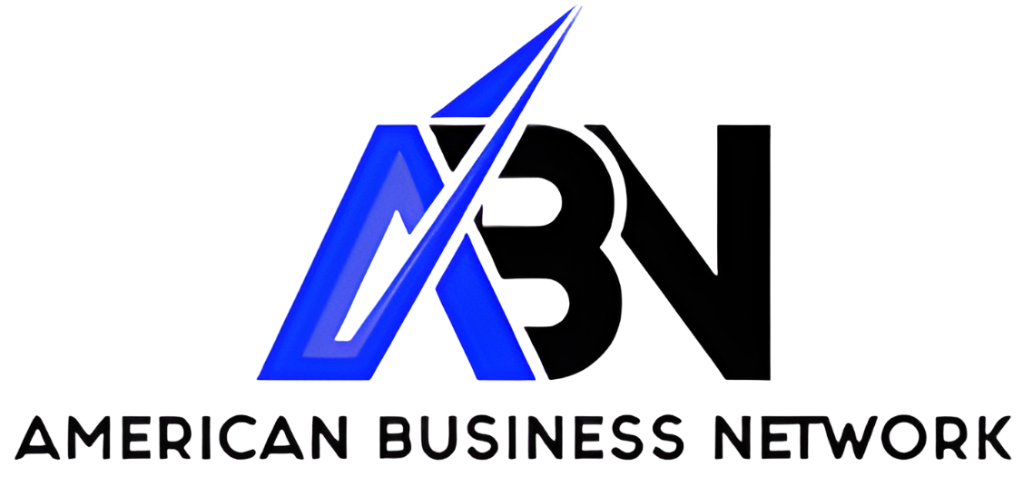 Logo for American Business Network, ABN, in blue and black.