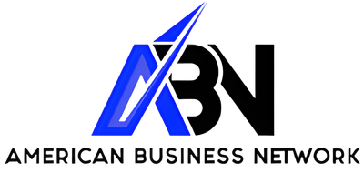 Logo for American Business Network, ABN, in blue and black.