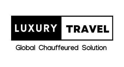 Logo for Luxury Travel: black and white rectangular design, text "LUXURY TRAVEL" and "Global Chauffered Solution."