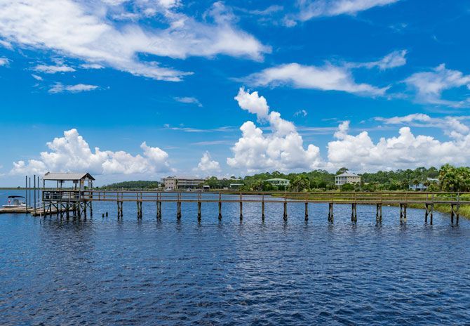 Dock in the middle of the water