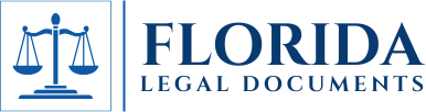 Logo for Florida Legal Documents with scales of justice symbol.