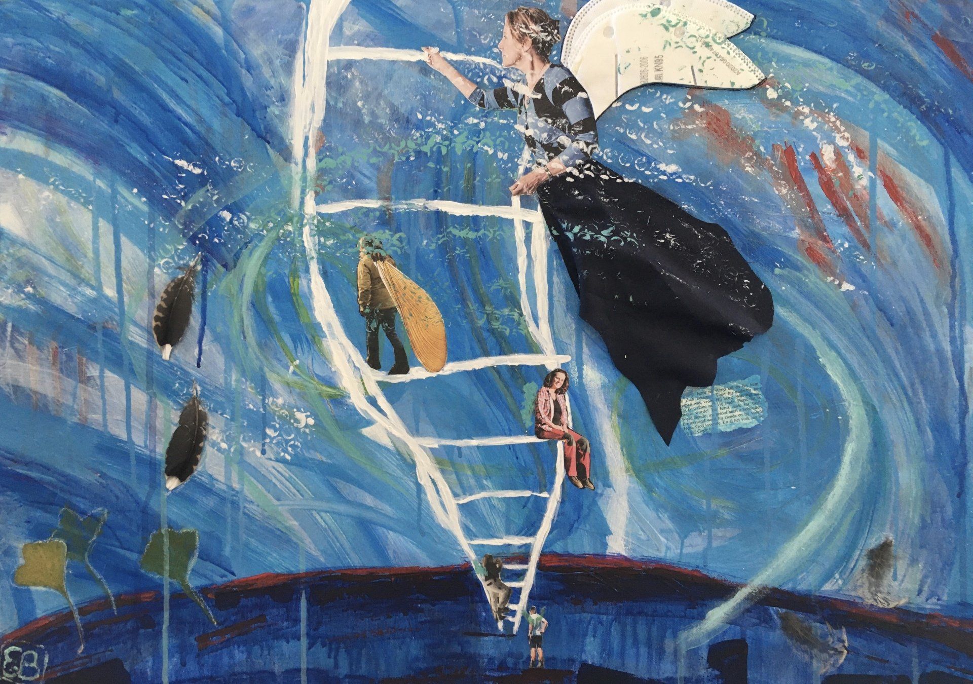 schilderij Jacobsladder door Elisabeth Baron, 2020, 50x70 cm
