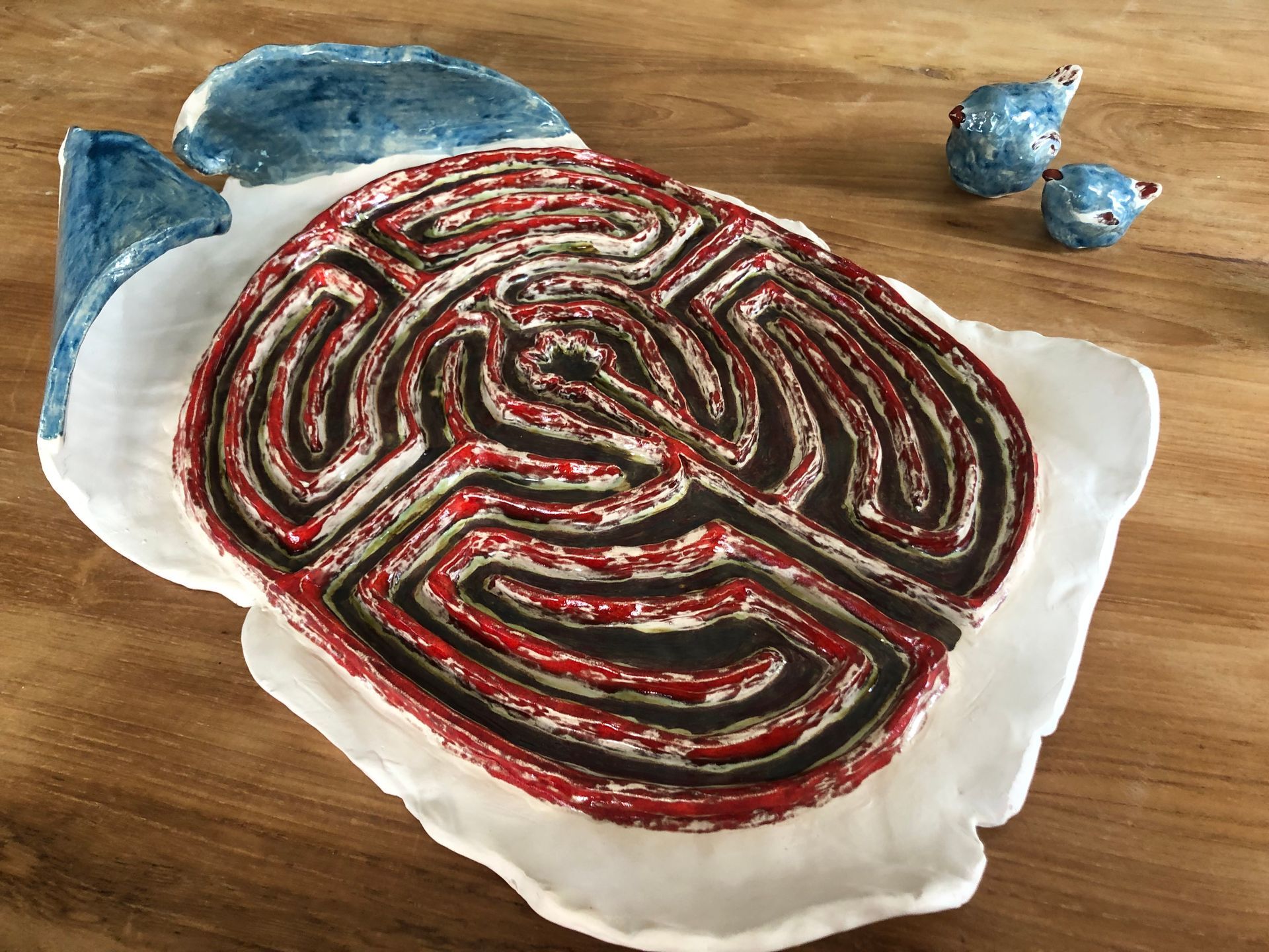 labyrinth schaal keramiek, Elisabeth Baron