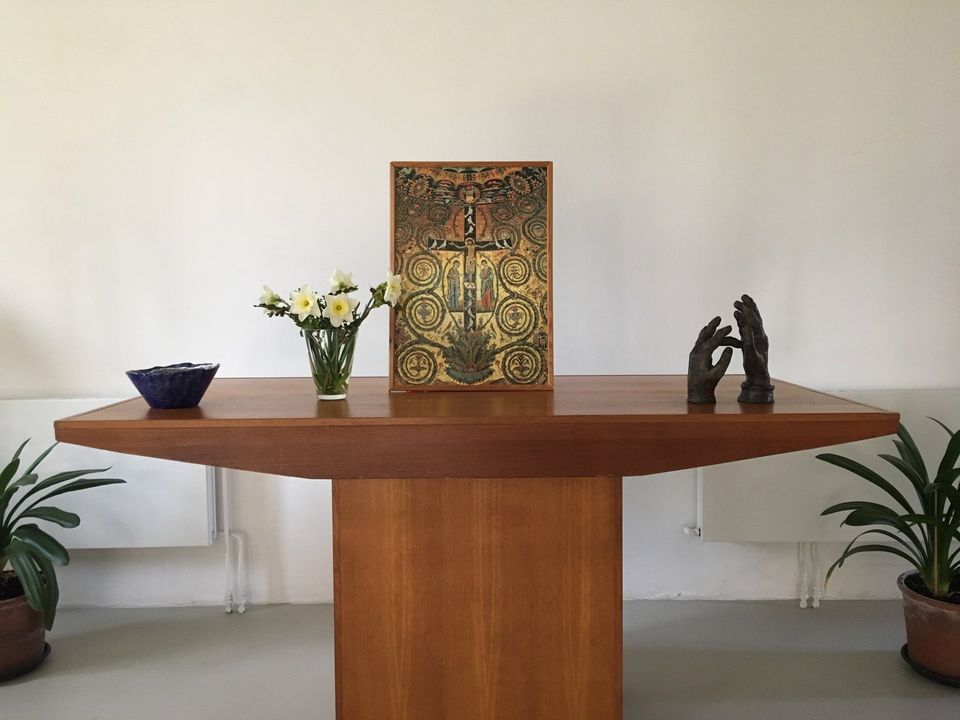 Kapittelzaal van klooster Nieuw Sion, waar de vieringen van de Creatieve Retraite worden gehouden, Elisabeth Baron, EB-Artwork&Coaching, EB-Artwork.nl