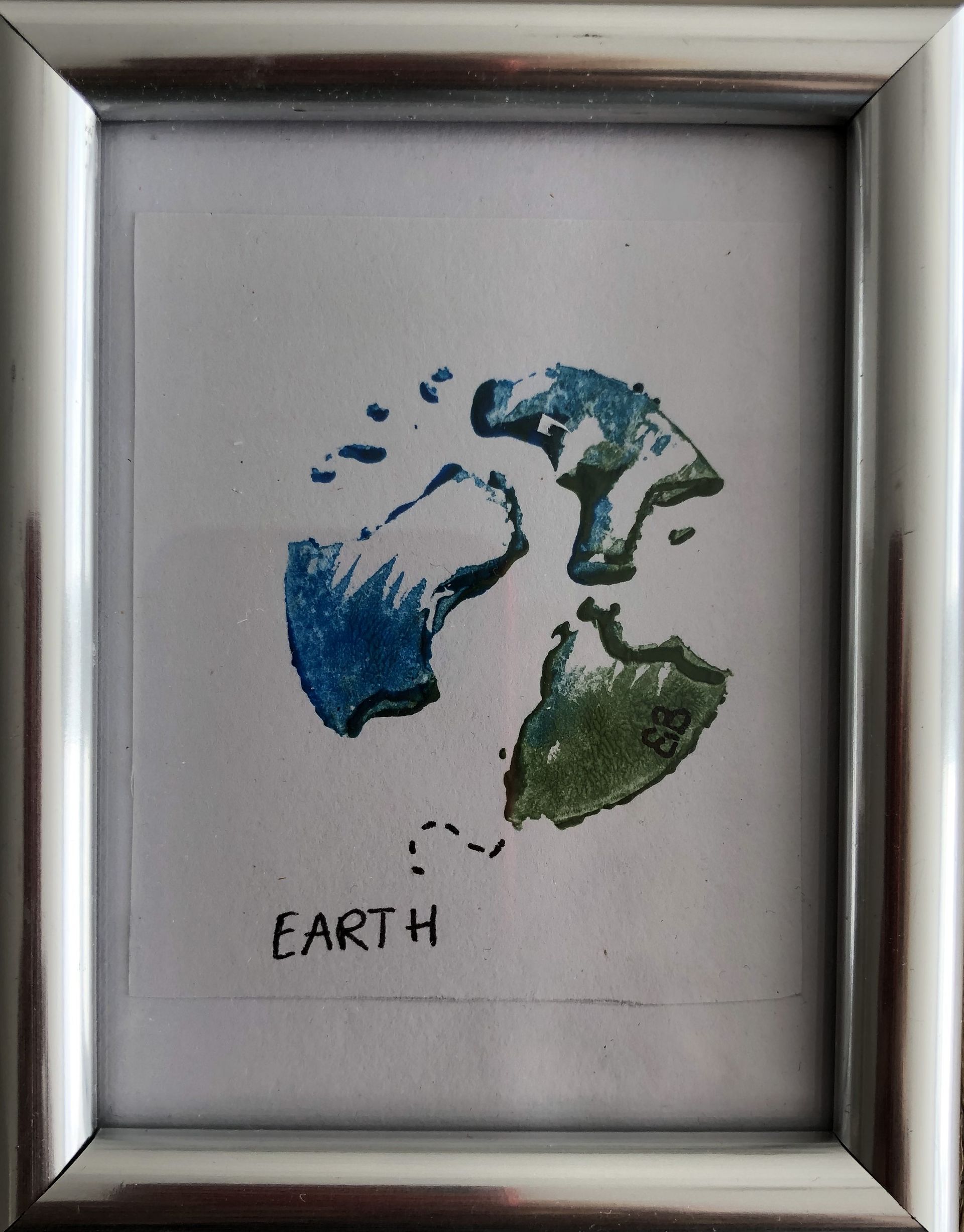 linoprint EARTH , Elisabeth Baron, 7x10 cm